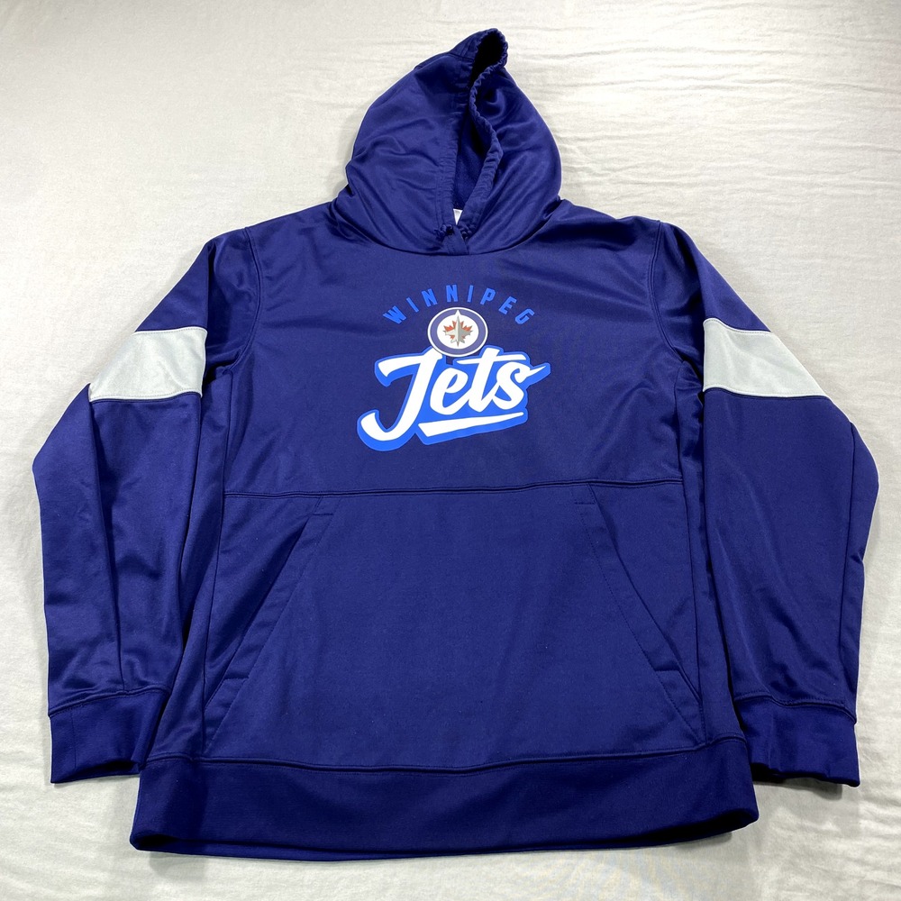 Winnipeg Jets Sweatshirt Adult Medium Blue Hoodie Fleece NHL Mens